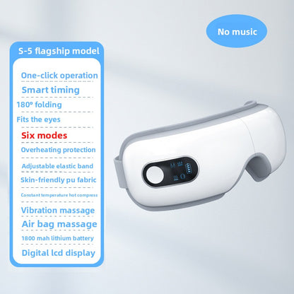 Rechargeable Eye Massager with Heat Compress and Bluetooth Music