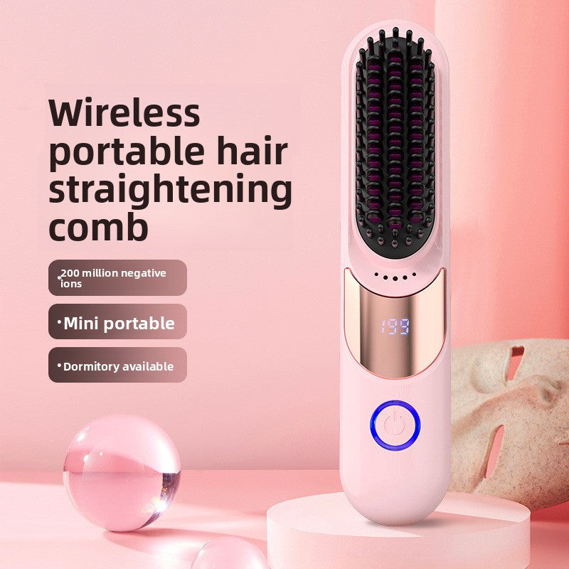 Rechargeable hair straightening comb