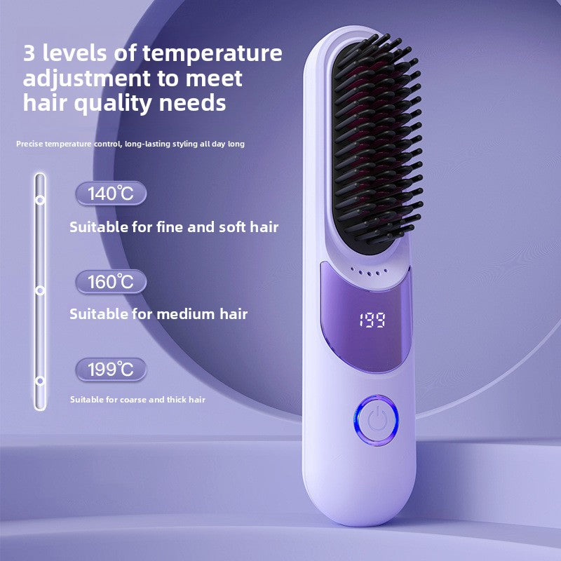 Rechargeable hair straightening comb