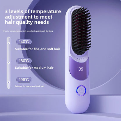 Rechargeable hair straightening comb