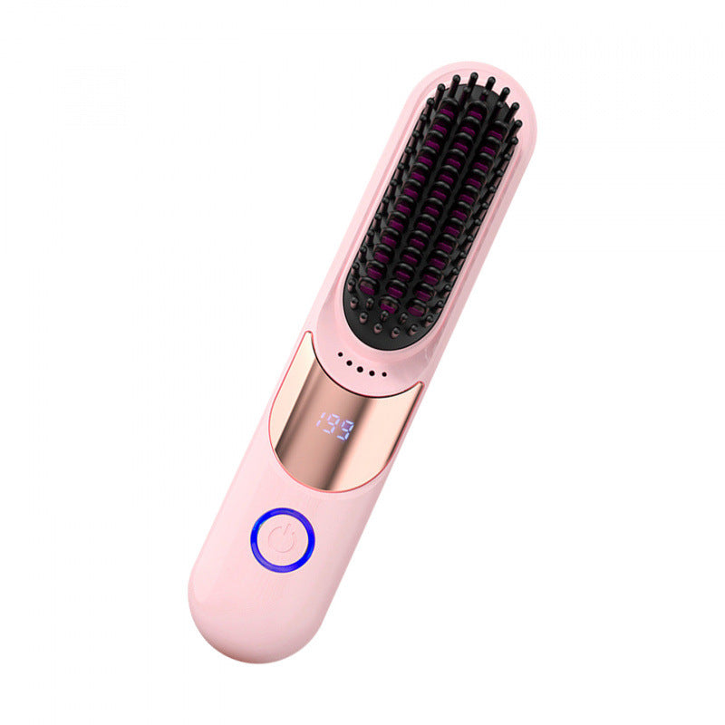 Rechargeable hair straightening comb