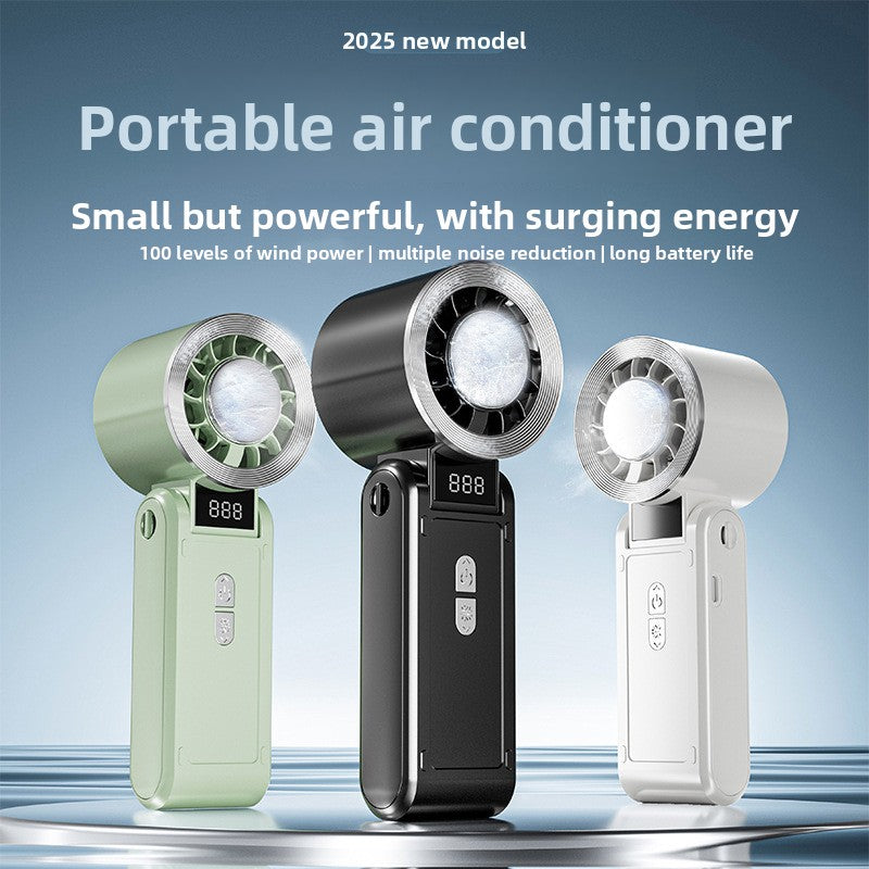 Rechargeable Handheld Cooling Fan with Digital Display