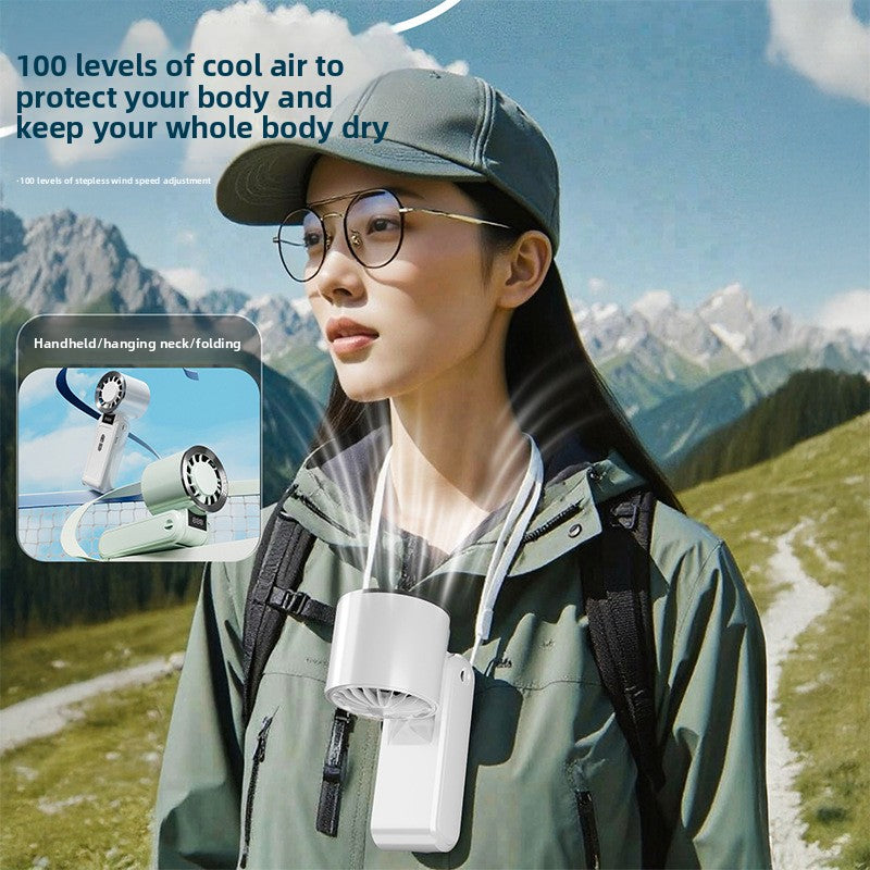 Rechargeable Handheld Cooling Fan with Digital Display