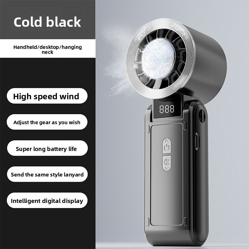 Rechargeable Handheld Cooling Fan with Digital Display
