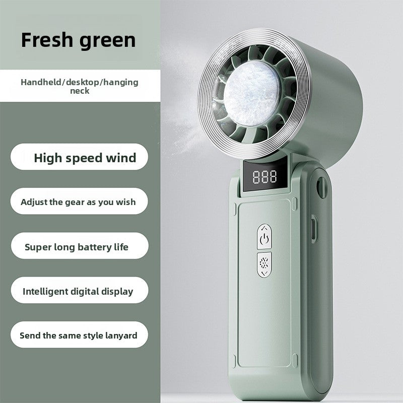 Rechargeable Handheld Cooling Fan with Digital Display