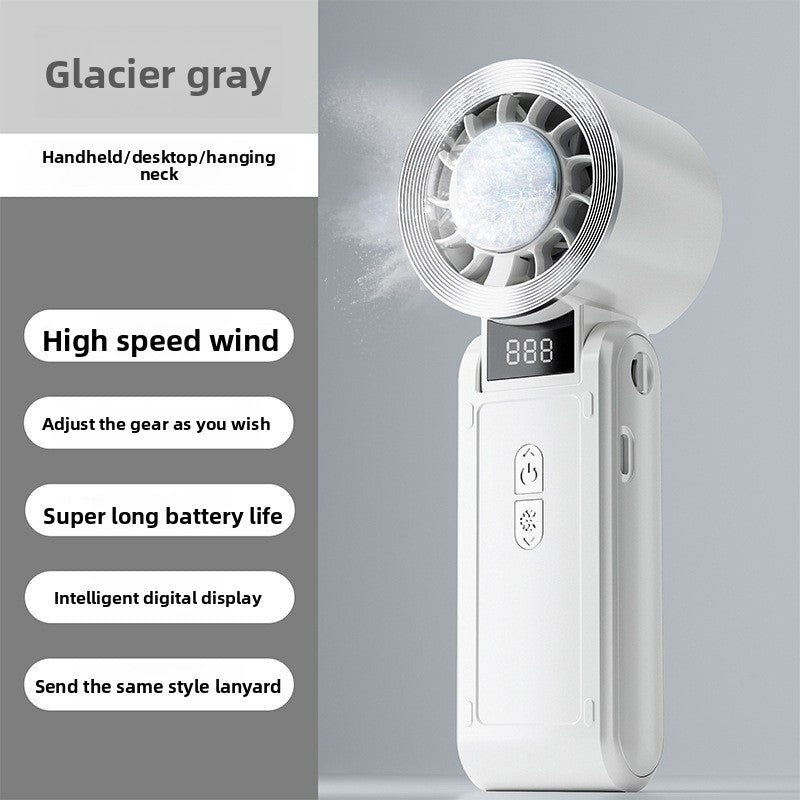 Rechargeable Handheld Cooling Fan with Digital Display
