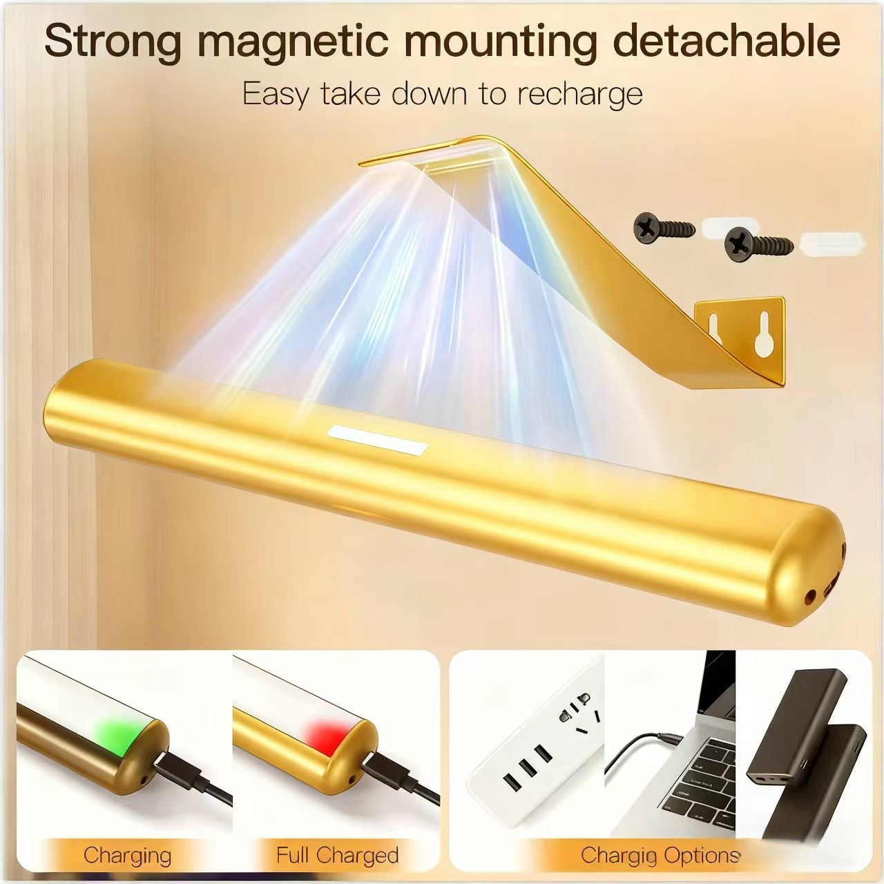 Rechargeable LED Bathroom Mirror Light
