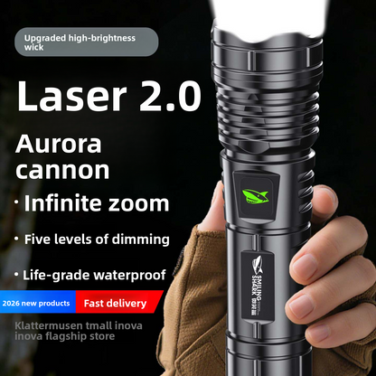 Rechargeable LED Flashlight with Adjustable Zoom
