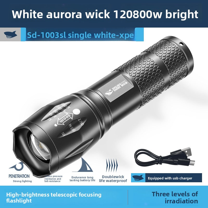 Rechargeable LED Flashlight with Adjustable Zoom