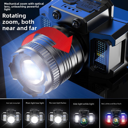 Rechargeable LED Headlamp with Motion Sensor