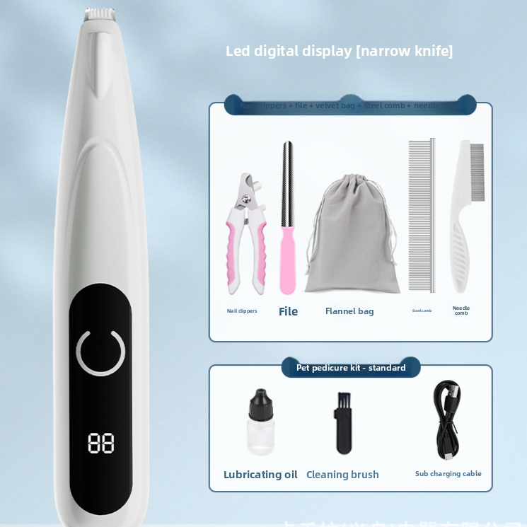 Rechargeable LED Pet Hair Trimmer