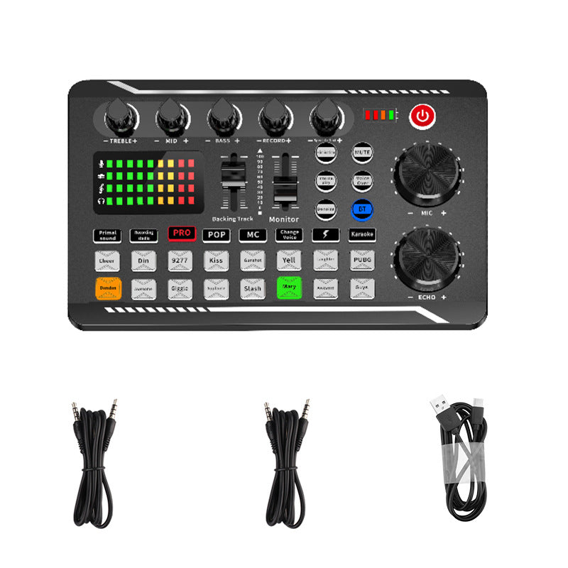 Rechargeable Live Broadcast Sound Card with Microphone