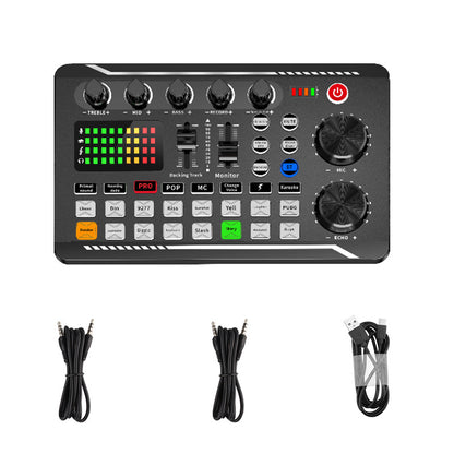 Rechargeable Live Broadcast Sound Card with Microphone