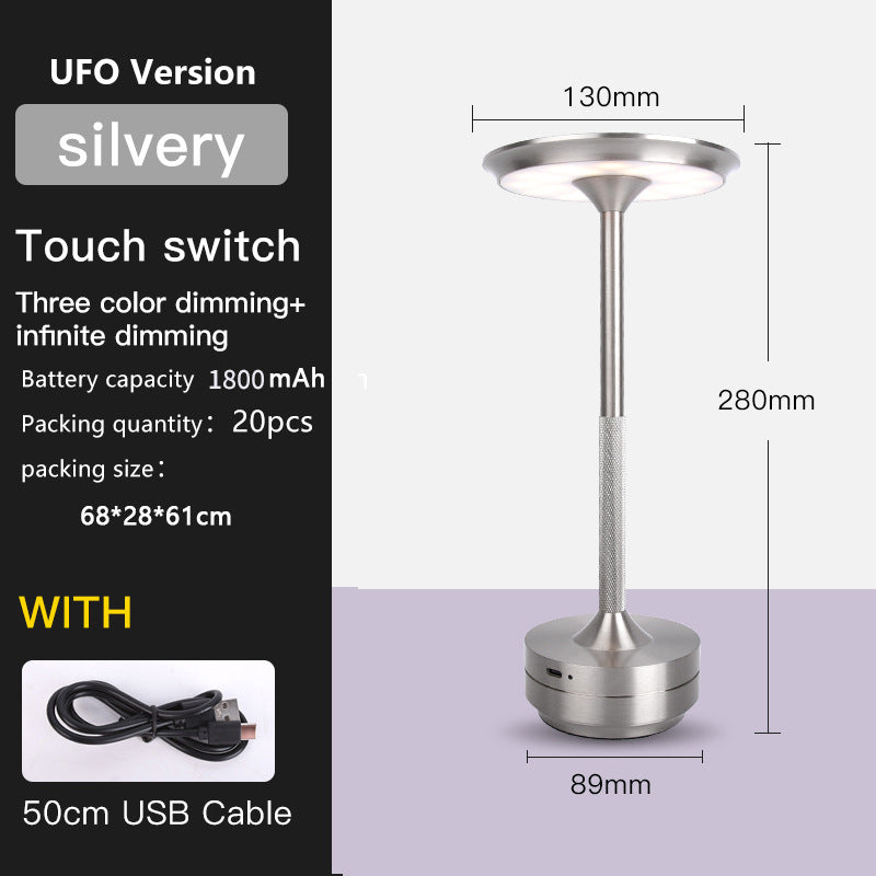 Rechargeable Metal LED Table Lamp with Touch Control