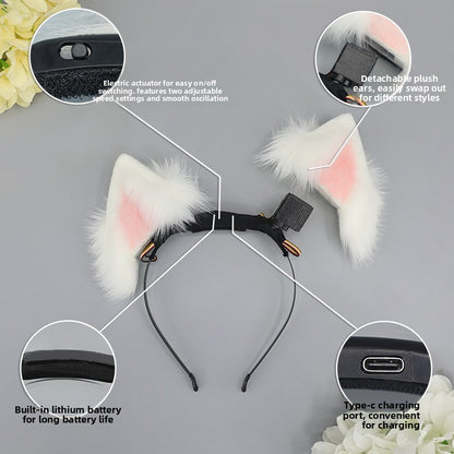 Rechargeable Motorized Cat Ear Headband