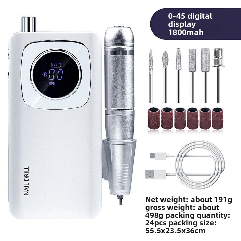 Rechargeable Nail Polisher 45000 RPM Portable Nail Grinder