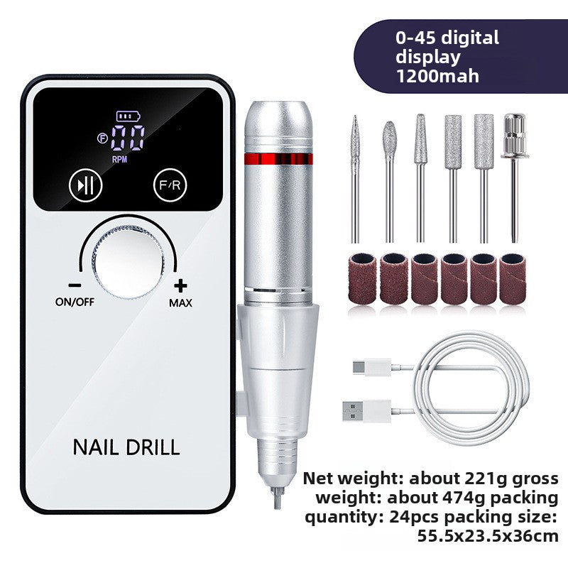Rechargeable Nail Polisher 45000 RPM Portable Nail Grinder
