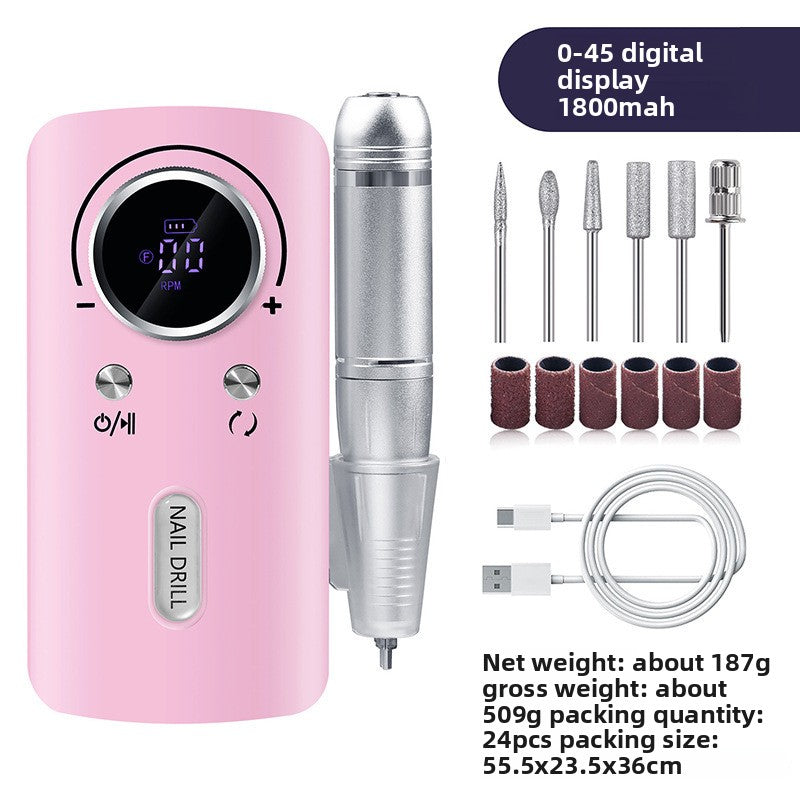 Rechargeable Nail Polisher 45000 RPM Portable Nail Grinder