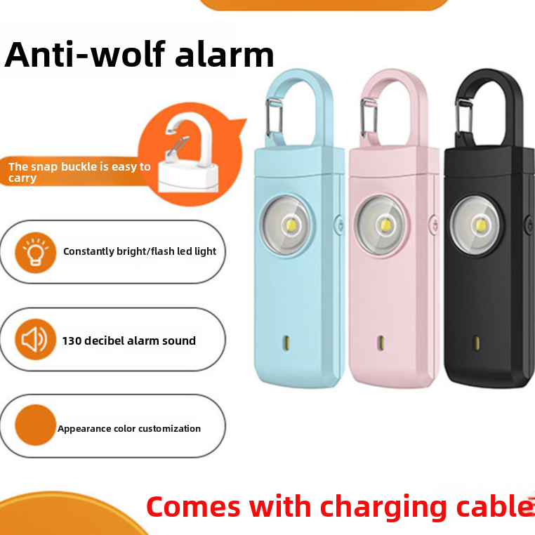 Rechargeable Personal Safety Alarm with LED Light