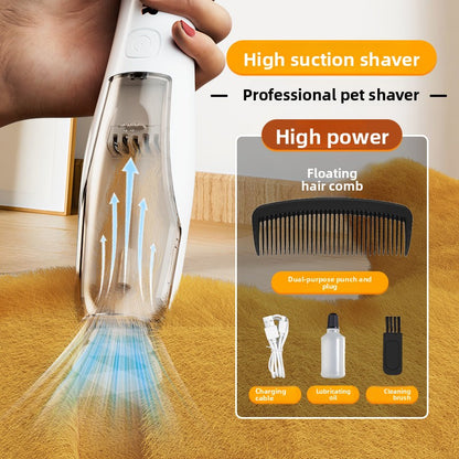 Rechargeable Pet Hair Trimmer with Suction Function