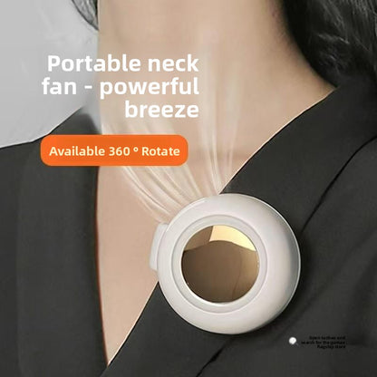 Rechargeable Portable Neck Fan with Clip and Mirror