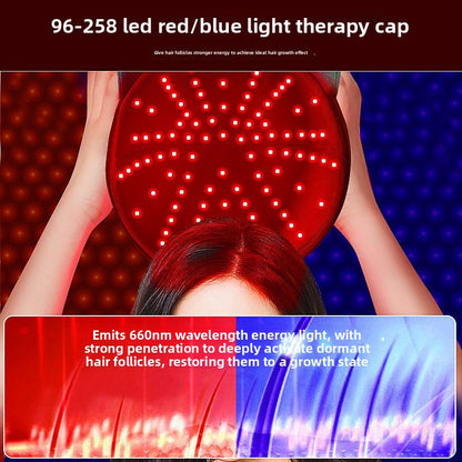 Rechargeable Red Blue Light Hair Growth Cap