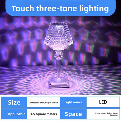 Rechargeable RGB Crystal Wine Glass Table Lamp