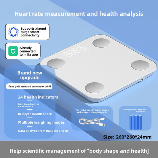 Rechargeable Smart Body Fat Scale with Mi Home App Compatibility