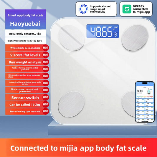 Rechargeable Smart Body Fat Scale with Mi Home App Compatibility