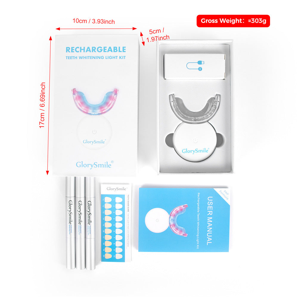 Rechargeable Teeth Whitening Device with Blue Light