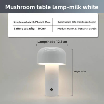 Rechargeable Touch Control Mushroom Table Lamp