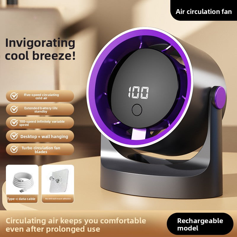 Rechargeable USB Desktop Fan with Hook