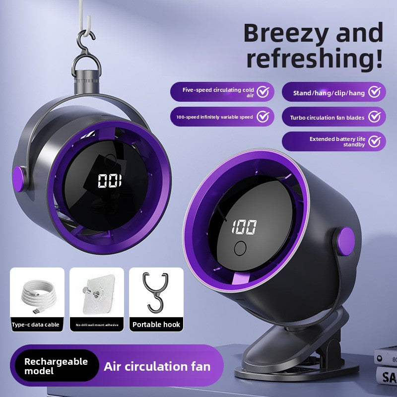 Rechargeable USB Desktop Fan with Hook