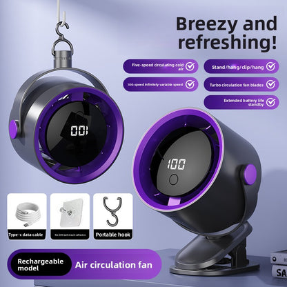 Rechargeable USB Desktop Fan with Hook