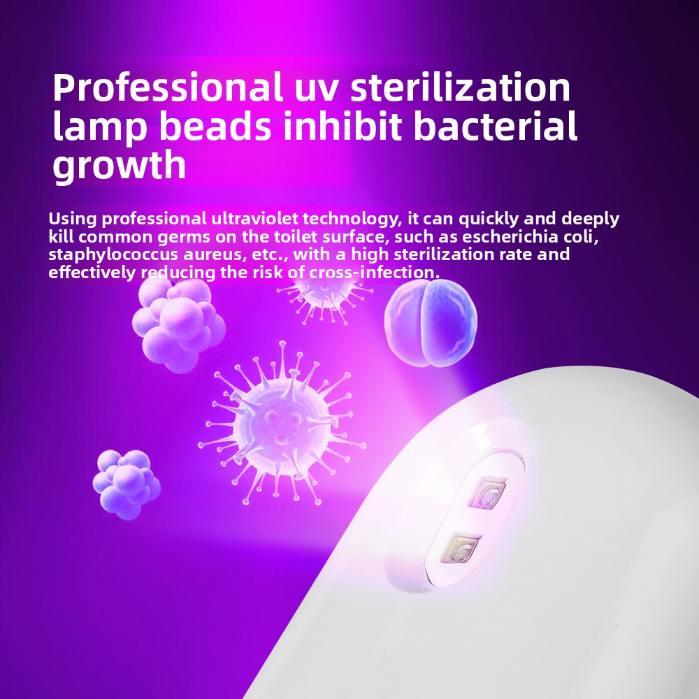 Rechargeable UV Toilet Sterilization Lamp with RGB Night Light