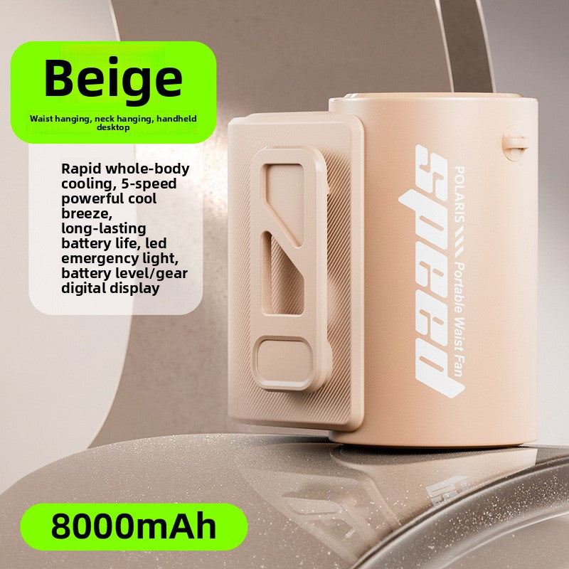 Rechargeable Waist Fan with Digital Display