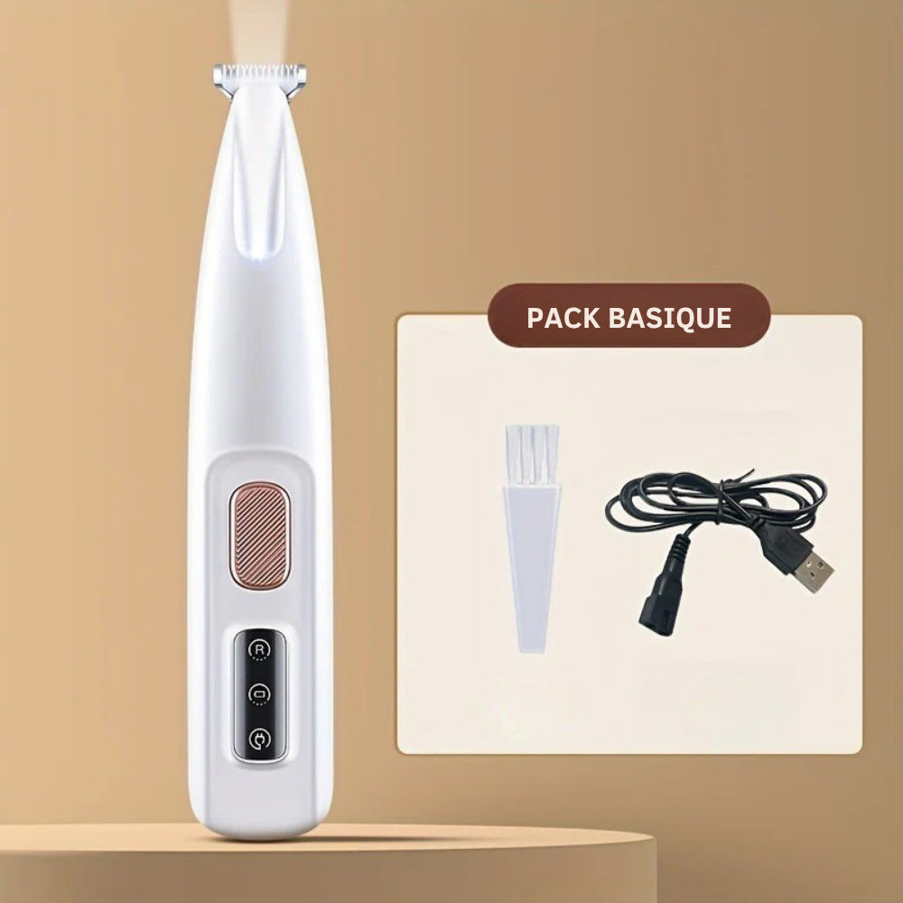 Rechargeable Waterproof Pet Grooming Shaver with LED Light