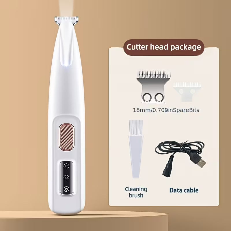 Rechargeable Waterproof Pet Grooming Shaver with LED Light