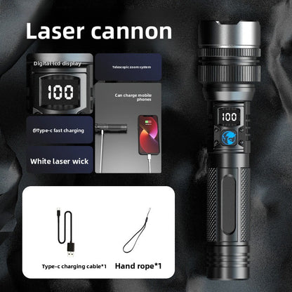 Rechargeable White Laser Flashlight with Digital Display