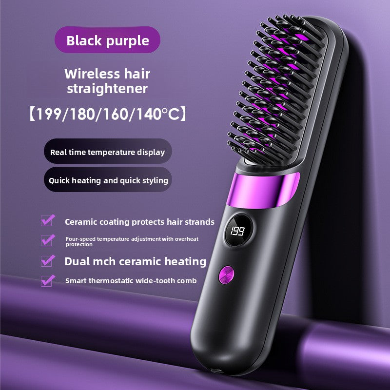 Rechargeable Wireless Hair Straightener Comb