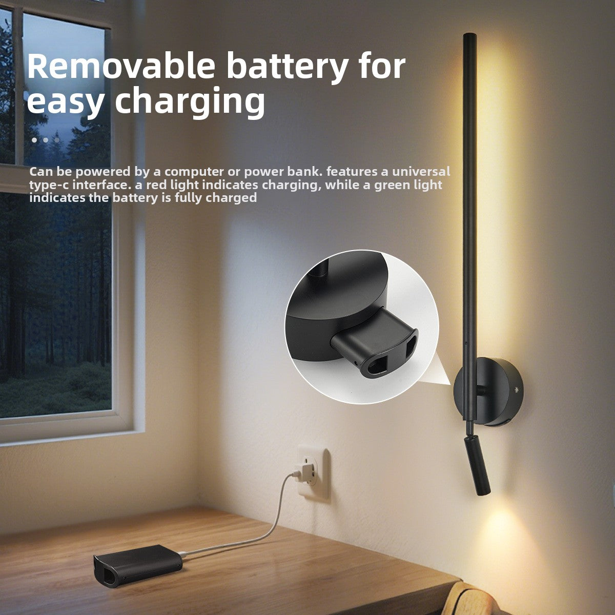 Rechargeable wireless wall lamp