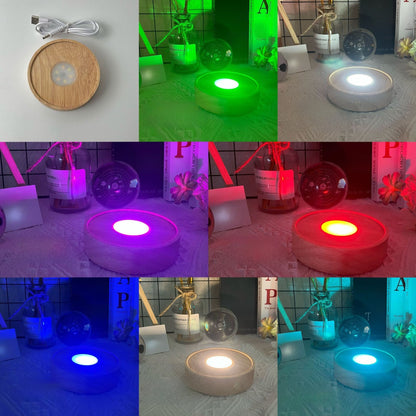 Rechargeable Wooden LED Aromatherapy Lamp Base with Crystal Cup