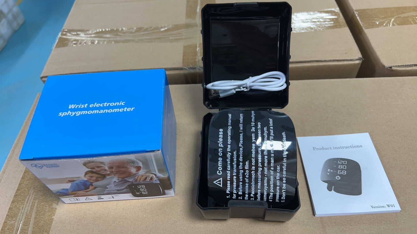 Rechargeable Wrist Blood Pressure Monitor with Voice Broadcast