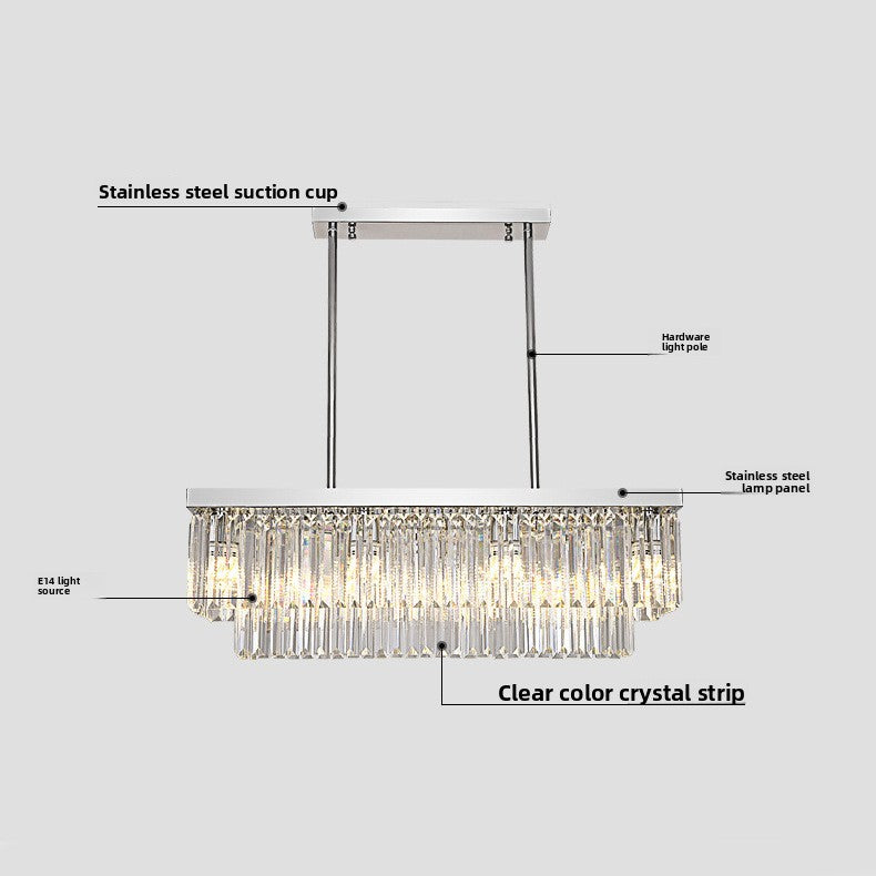Rectangular Crystal Chandelier