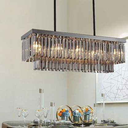 Rectangular Crystal Chandelier