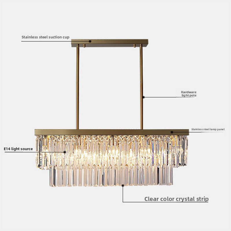 Rectangular Crystal Chandelier