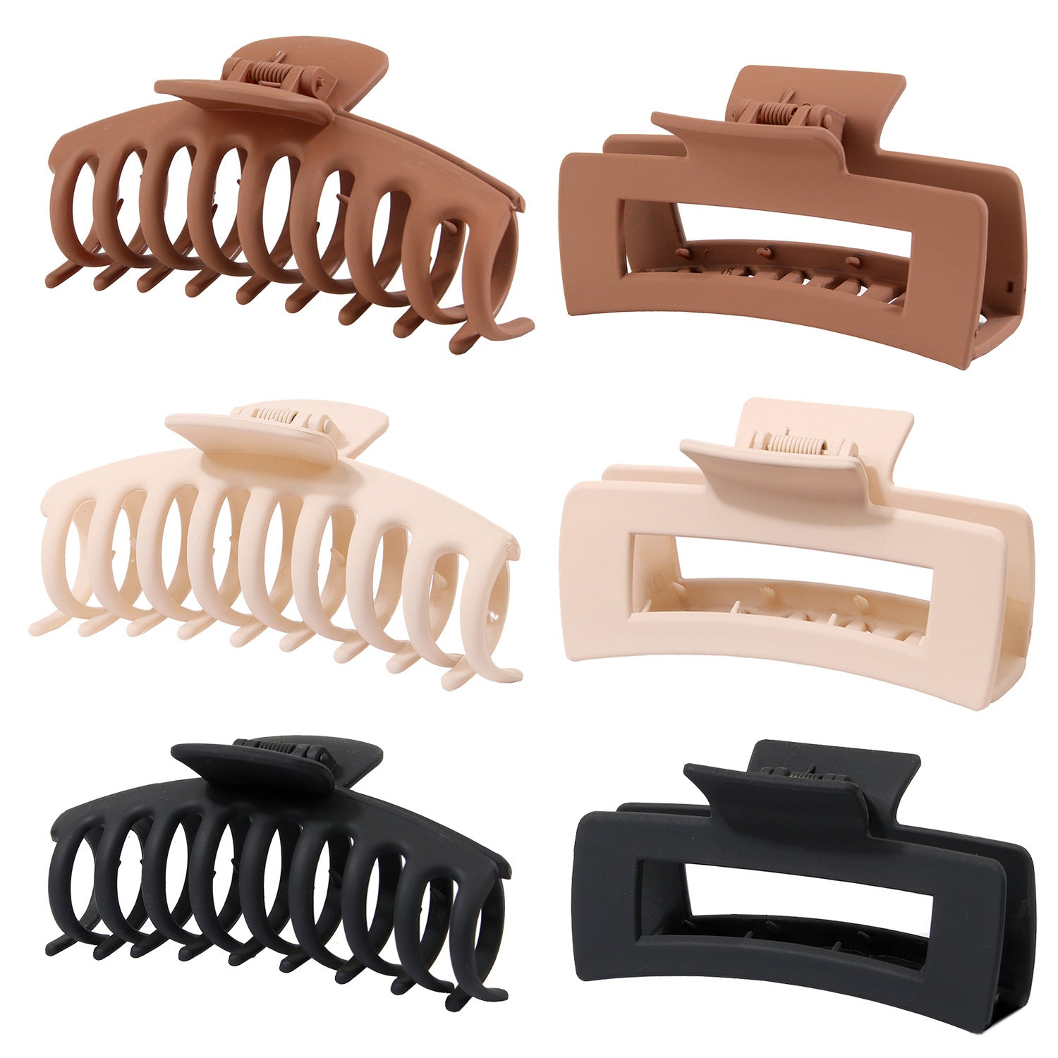 Rectangular Hair Grip Clips Frosted Finish