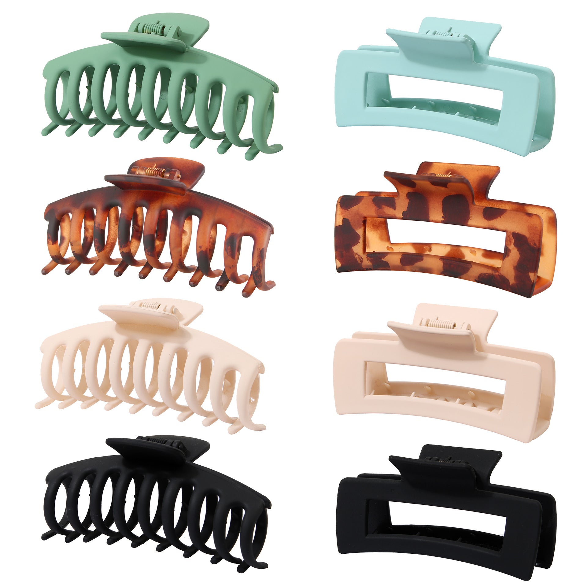 Rectangular Hair Grip Clips Frosted Finish