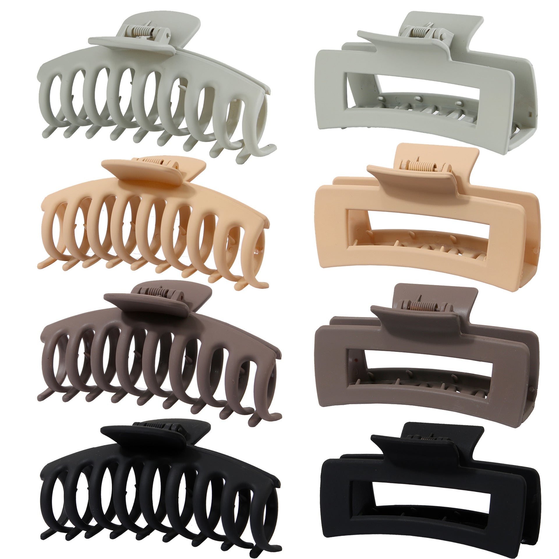 Rectangular Hair Grip Clips Frosted Finish