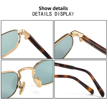 Rectangular Metal Frame Sunglasses